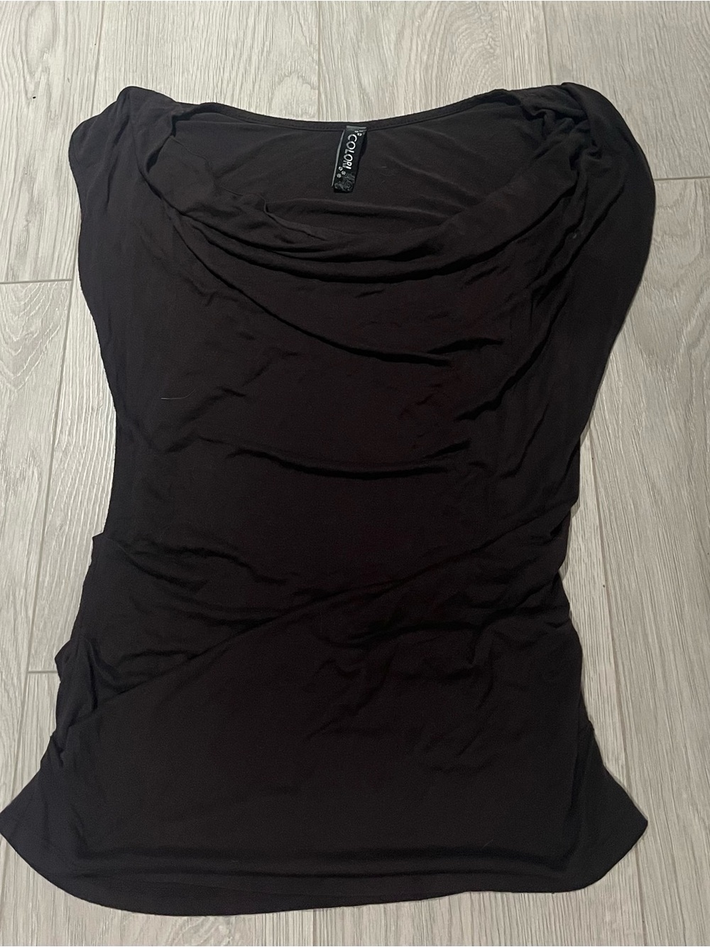 Off shoulder Black Women's Draped Neck Top 🤎